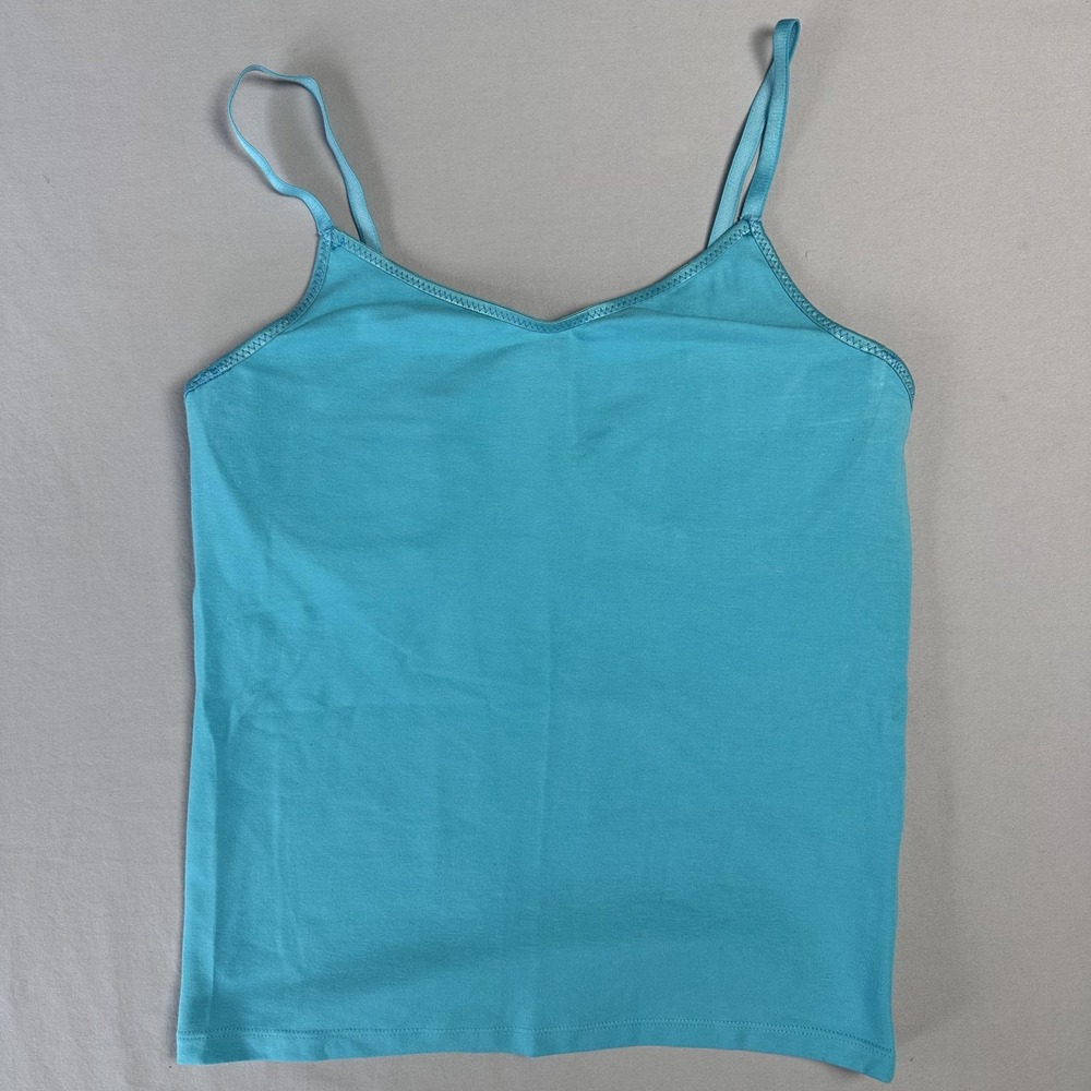 Camisole Tank Top Women 36C Teal‎ Blue Adjustable Straps Built In Bra New
